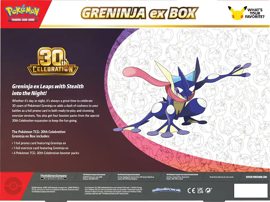 Pokémon 30th Celebration Greninja ex Box