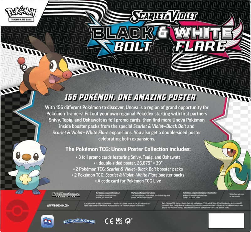Pokémon Black Bolt and White Flare Unova Poster Collection
