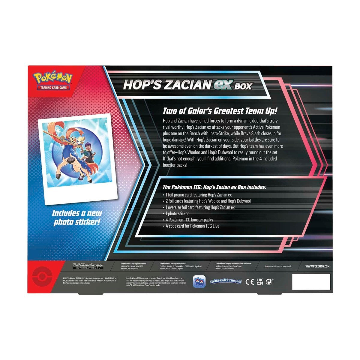 Pokémon Hop's Zacian EX Box