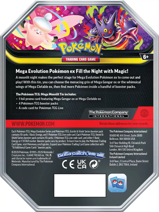 Pokémon Mega Moonlit Tin Mega Gengar ex
