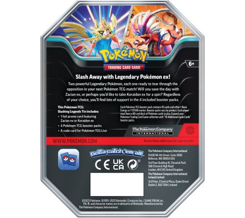 Pokémon Slashing Legends Tin Zacian EX