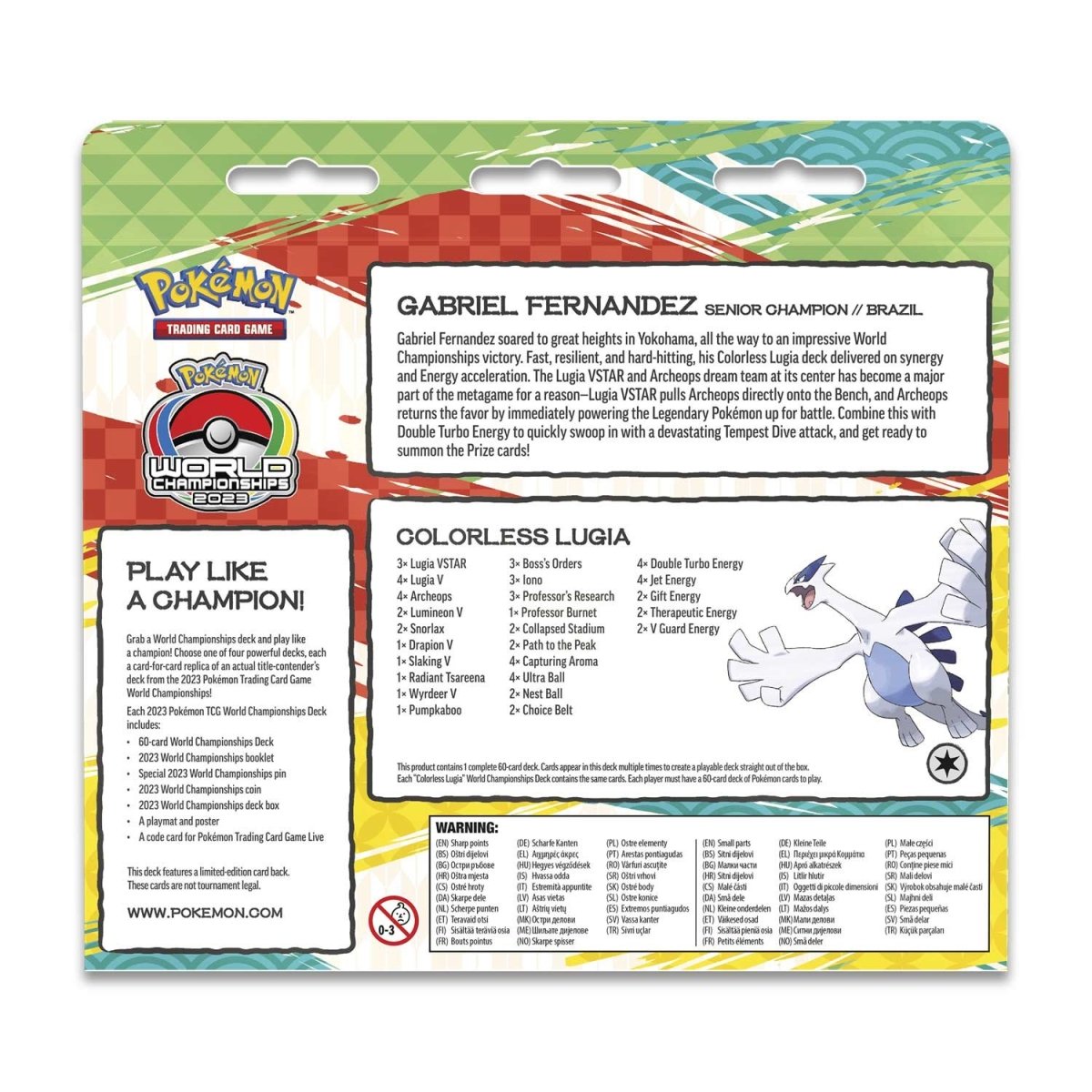 Pokémon World Championships Deck (Gabriel Fernandez, Colorless Lugia)