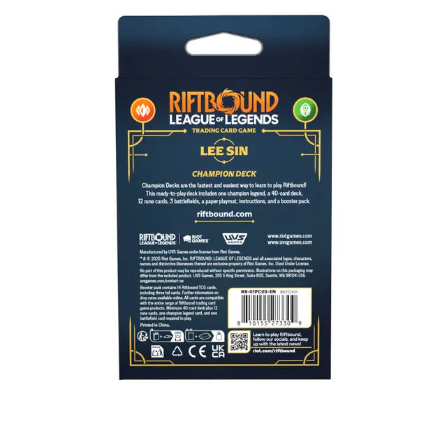 Riftbound Origins Champion Deck Lee Sin