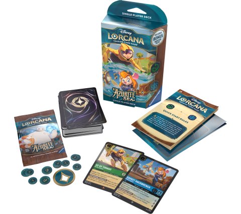 Disney Lorcana Azurite Sea Starter Deck Go Go Tomago & Gadget Hackwrench