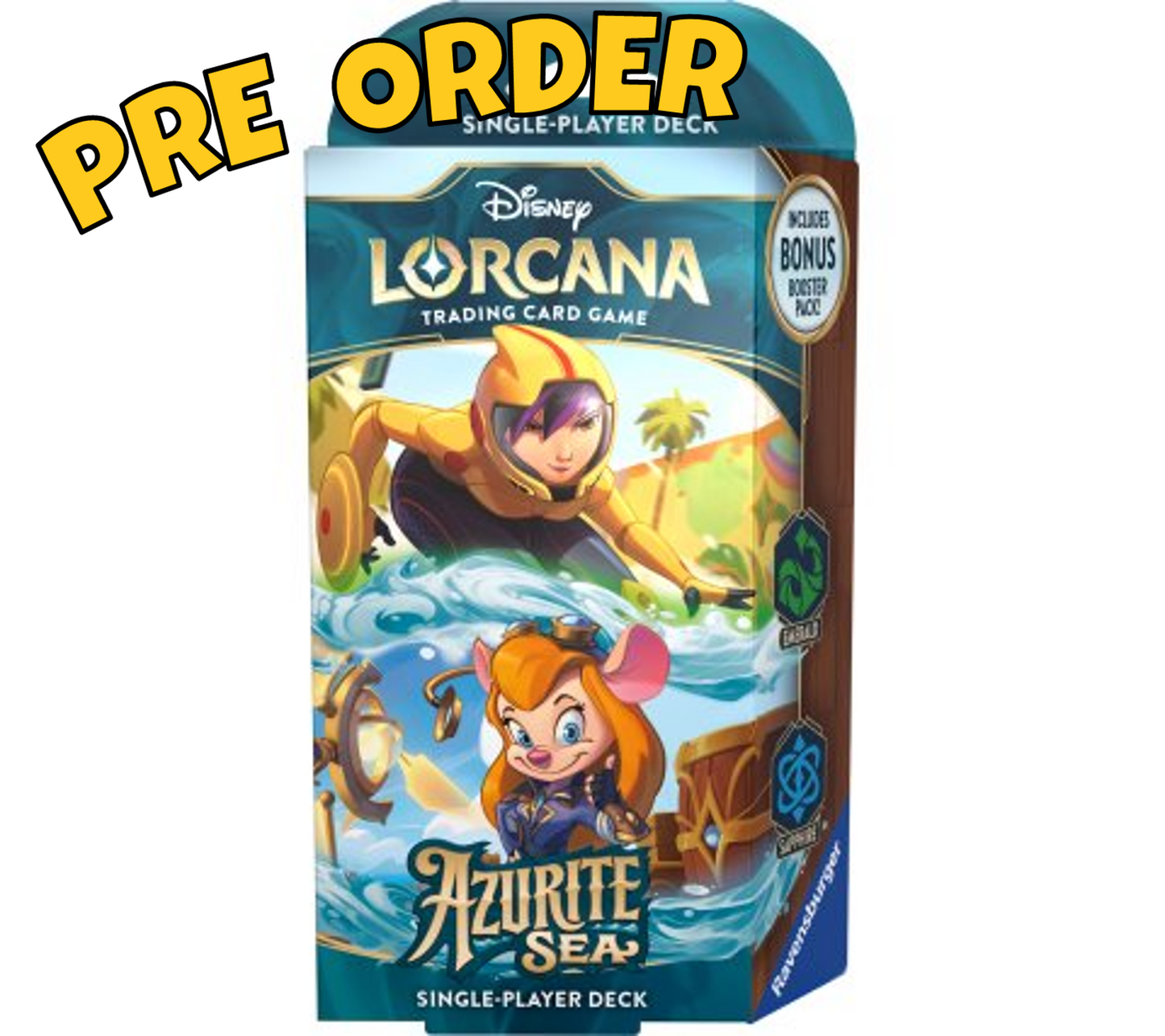 Disney Lorcana Azurite Sea Starter Deck Go Go Tomago & Gadget Hackwrench