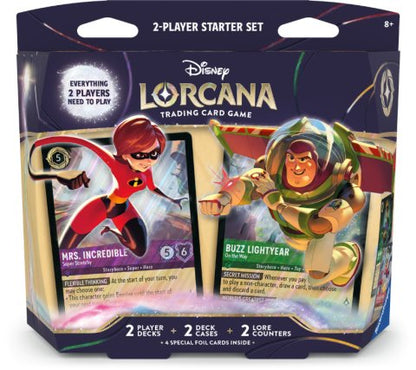 Disney Lorcana Wilds Unknown 2-Player Starter Set Mrs. Incredible & Buzz Lightyear
