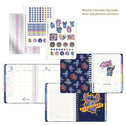 Disney Stitch Undated Weekly Planner Calendar + Dividers + Stickers