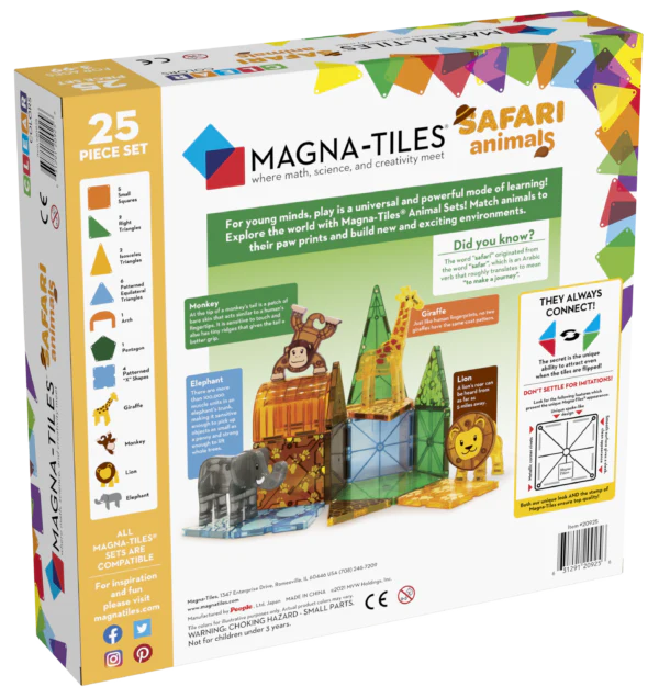 MAGNA-TILES® Safari Animals 25-delige set