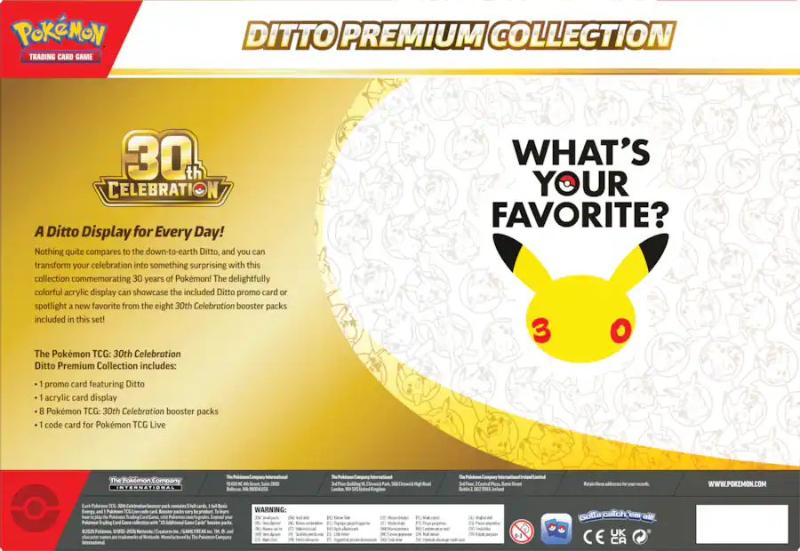 Pokémon 30th Celebration Ditto Premium Collection