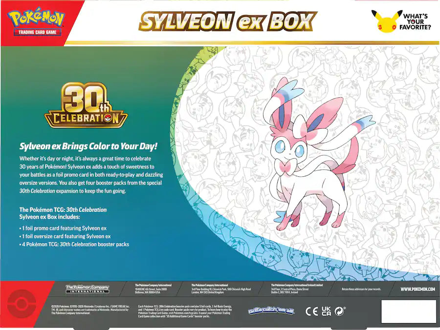 Pokémon 30th Celebration Sylveon ex Box
