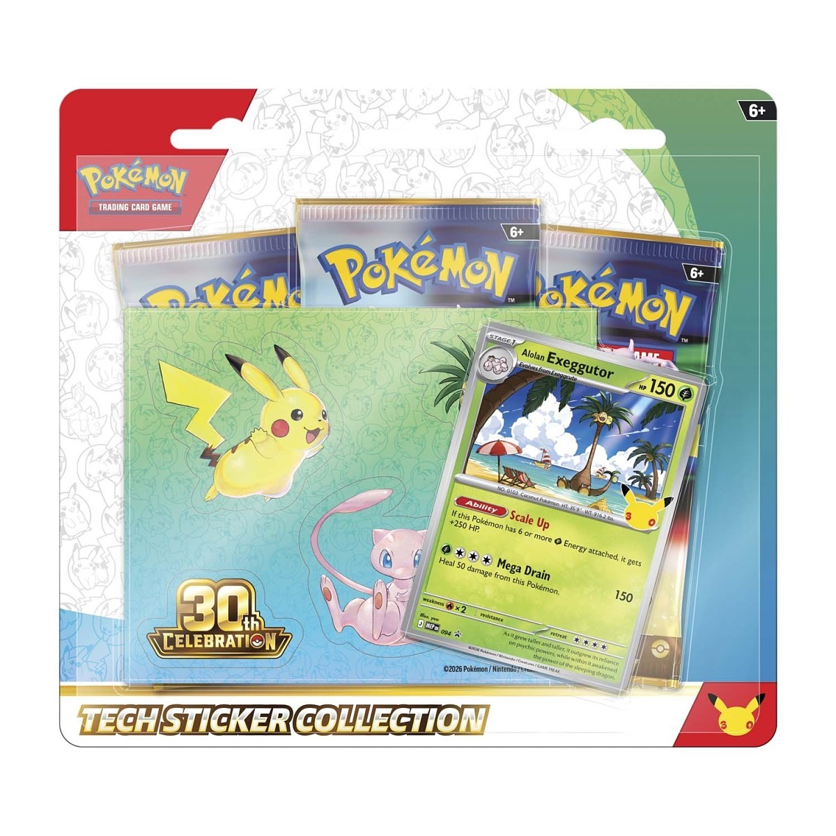 Pokémon 30th Celebration Tech Sticker Collection Alolan Exeggutor