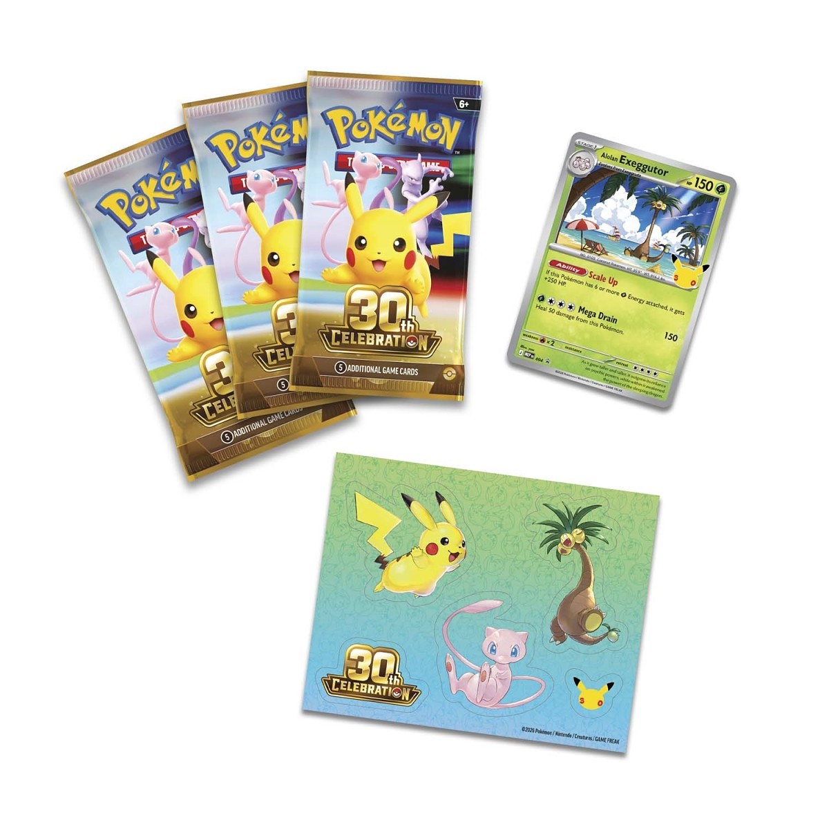 Pokémon 30th Celebration Tech Sticker Collection Alolan Exeggutor