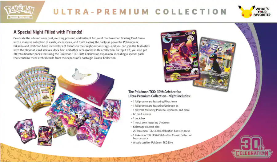 Pokémon 30th Celebration Ultra Premium Collection Night