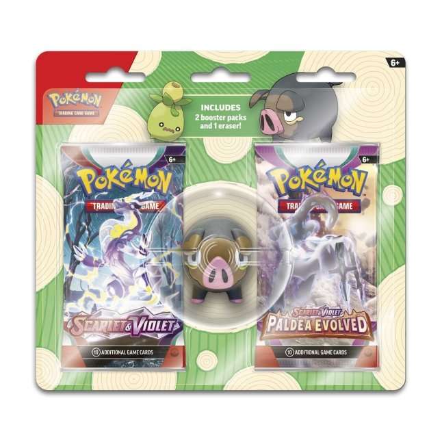 Pokémon Back to School eraser + 2 booster Lechonk