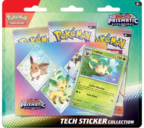 Pokémon Prismatic Evolutions Tech Sticker Blister Leafeon