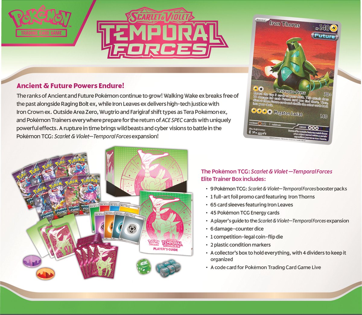 Pokémon Temporal Forces Elite Trainer Box Iron Leaves