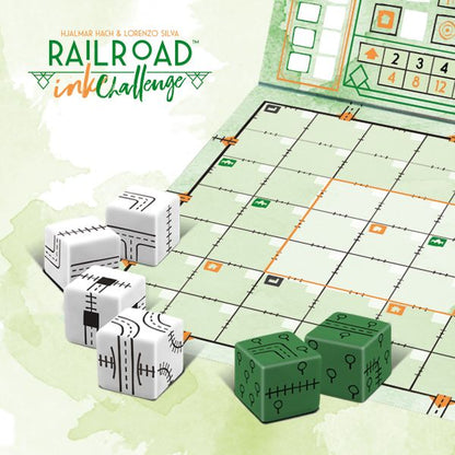 Railroad Ink natuurgroene versie dobbelspel