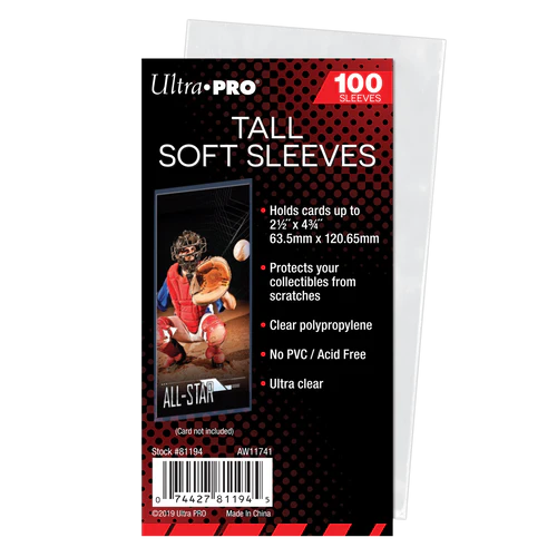 Ultra Pro Tall Card Soft Sleeves