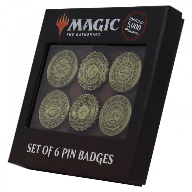 Magic The Gathering Limited Edition Set of 6 Mana Symbol Pin Badges