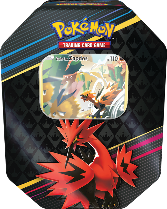 Pokémon Crown Zenith Tin Box Galarian Zapdos