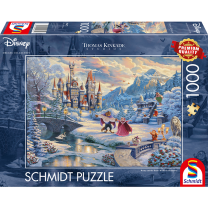 Puzzel Disney Belle en het Beest in de sneeuw 1000 stukjes