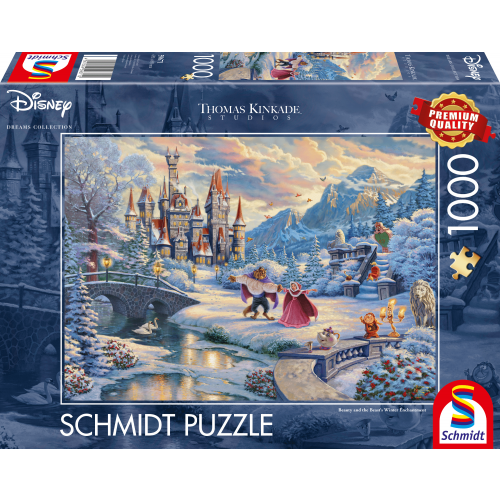 Puzzel Disney Belle en het Beest in de sneeuw 1000 stukjes