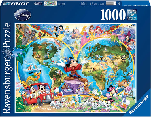 Puzzel Disney's Wereldkaart 1000 stukjes