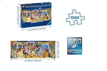 Puzzel Disney groepsfoto panorama 1000 stukjes