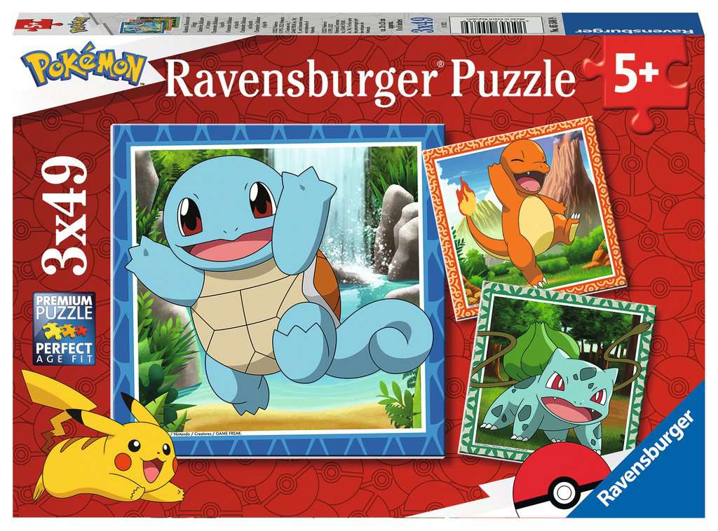 Puzzel Pokémon 3x49 stukjes