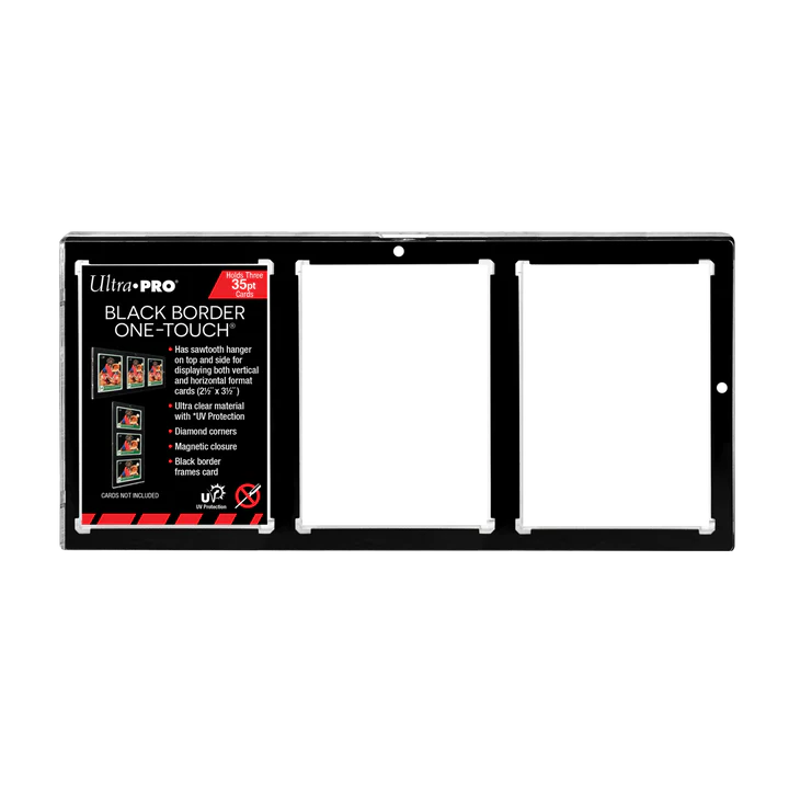 Ultra Pro 3-Card Black Border UV One-Touch Magnetuc Holder